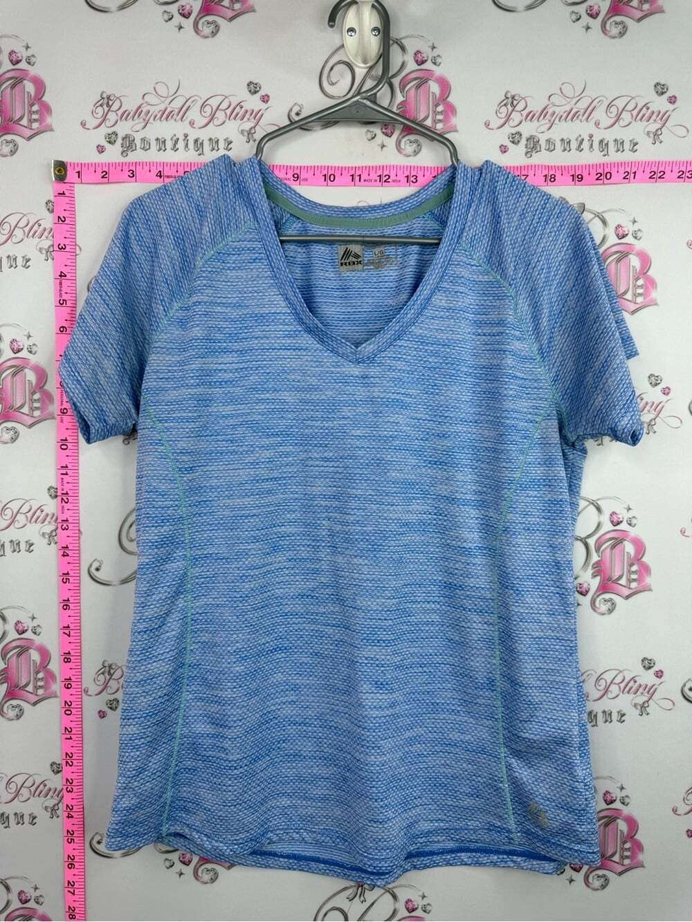 RBX Women’s Blue Short Sleeve V-Neck Athletic Tee